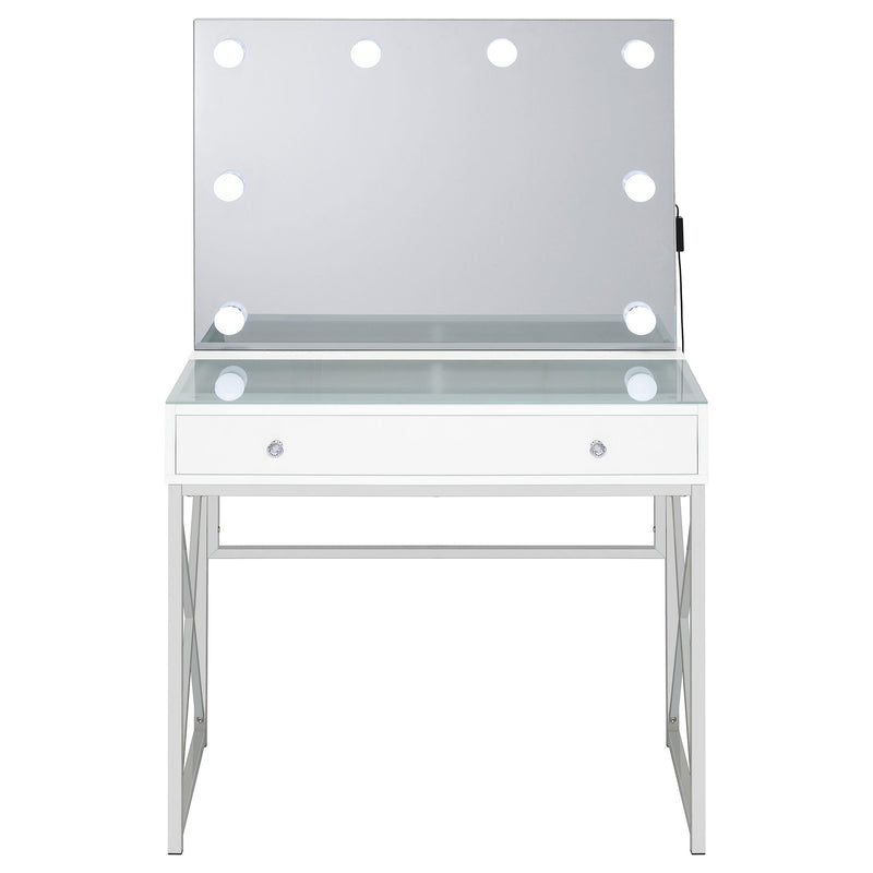 Eliza Vanity Set with Lighting & Stool White and Chrome - detail 5