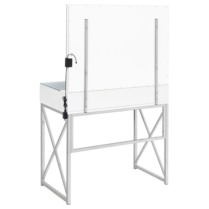 Eliza Vanity Set with Lighting & Stool White and Chrome - detail 7