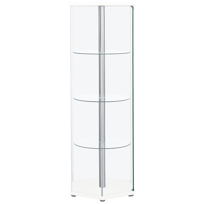 Zahavah 4-shelf Hexagonal Clear Glass Curio Cabinet