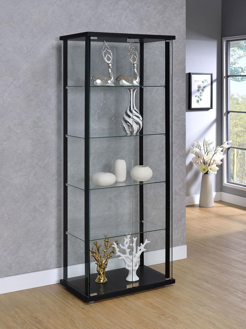 Delphinium 5-shelf Clear Glass Curio Display Cabinet