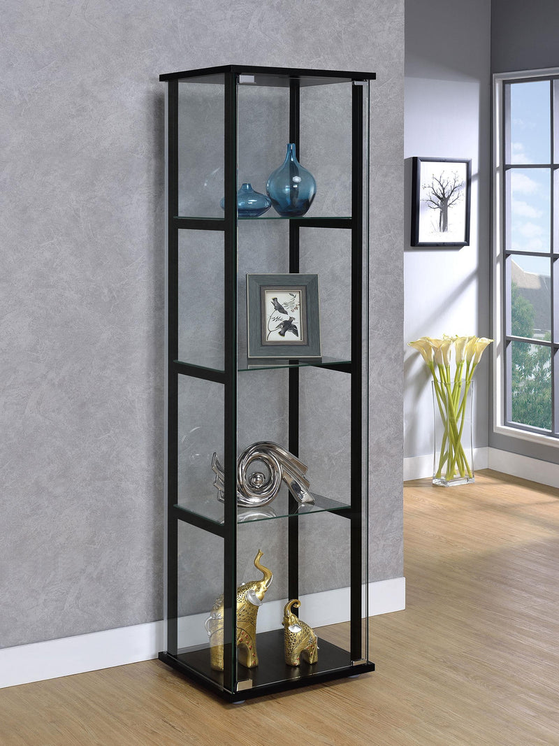 Cyclamen 4-shelf Clear Glass Curio Display Cabinet