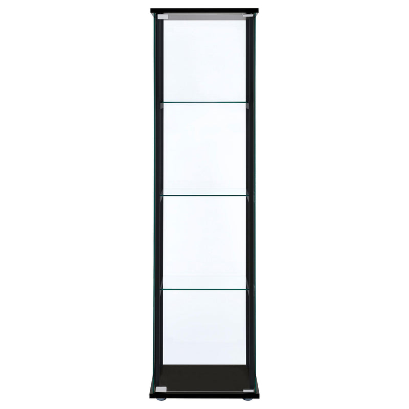 Cyclamen 4-shelf Clear Glass Curio Display Cabinet