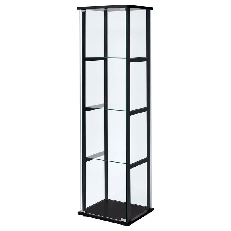 Cyclamen 4-shelf Clear Glass Curio Display Cabinet