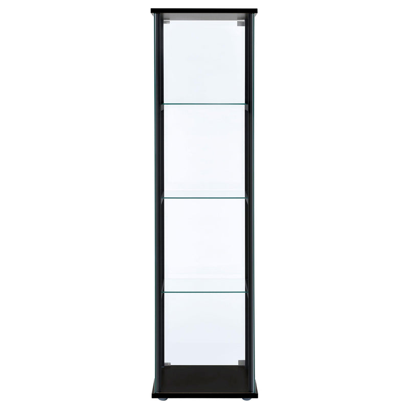 Cyclamen 4-shelf Clear Glass Curio Display Cabinet