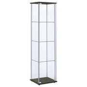 Bellatrix 3-shelf Clear Glass Curio Cabinet Cappuccino - alternate view