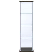 Bellatrix 3-shelf Clear Glass Curio Cabinet Cappuccino - detail 3