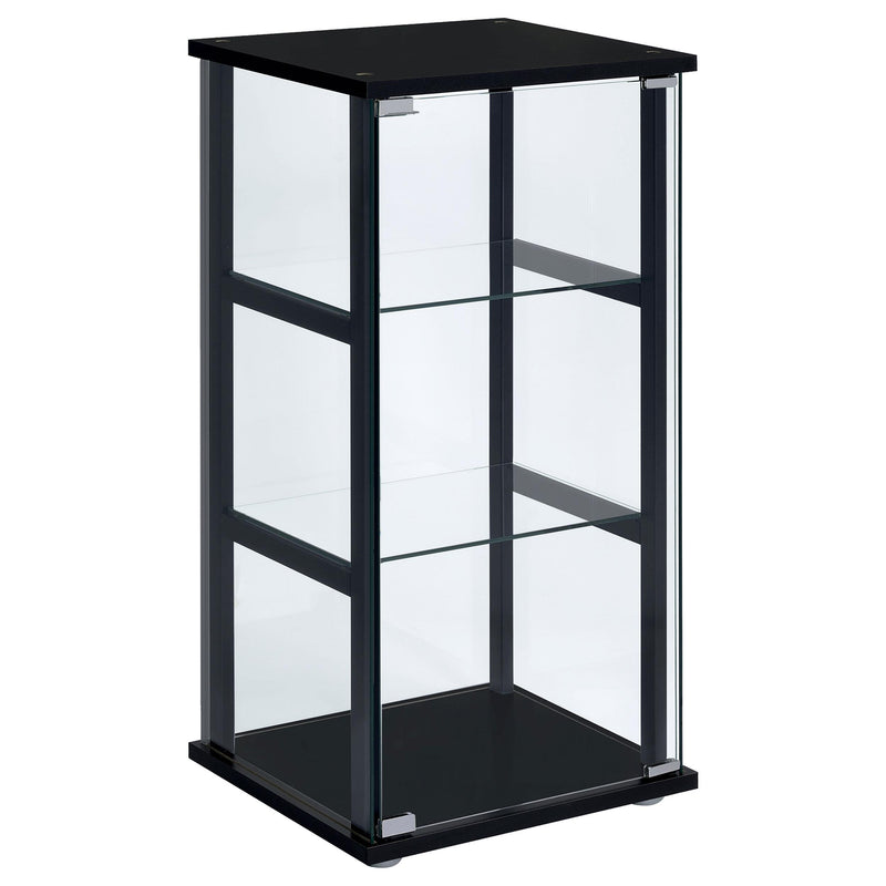 Cyclamen 3-shelf Clear Glass Curio Display Cabinet
