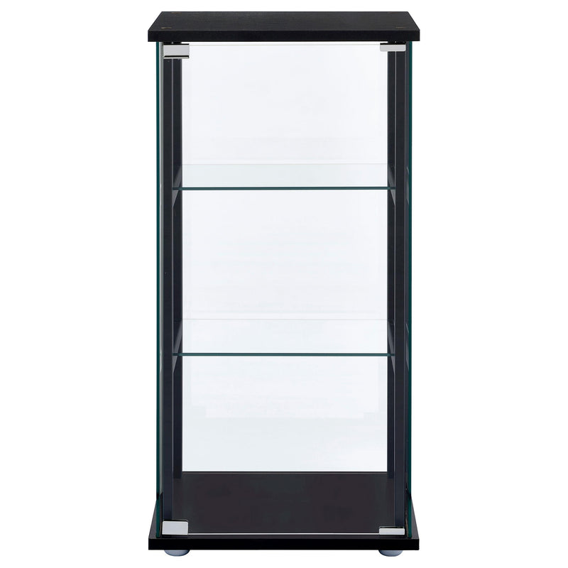 Cyclamen 3-shelf Clear Glass Curio Display Cabinet