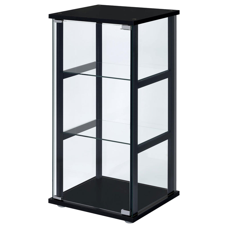 Cyclamen 3-shelf Clear Glass Curio Display Cabinet