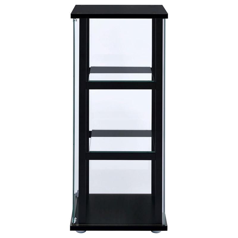 Cyclamen 3-shelf Clear Glass Curio Display Cabinet