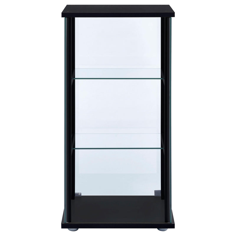 Cyclamen 3-shelf Clear Glass Curio Display Cabinet