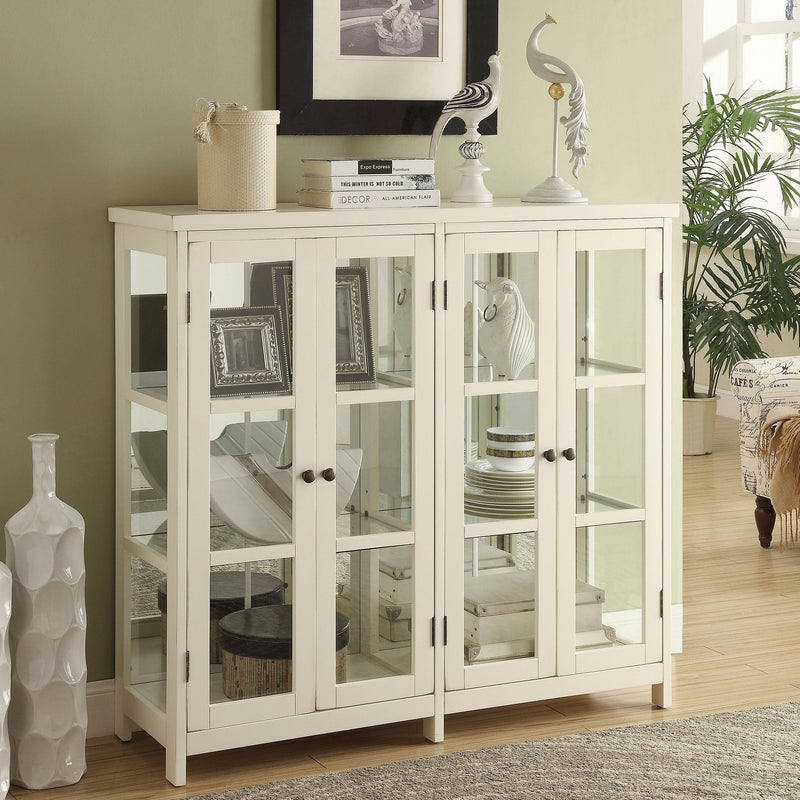 Sable 4-door Wood Accent Storage Display Cabinet