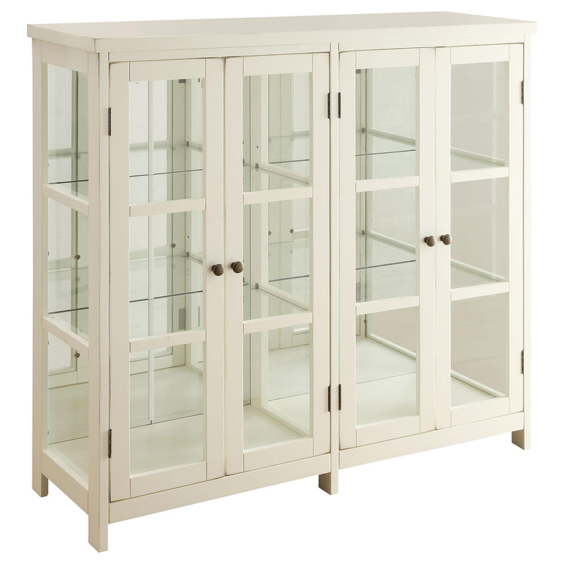 Sable 4-door Wood Accent Storage Display Cabinet