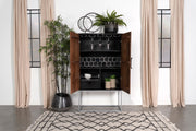 Borman 2-door Home Bar Cabinet Wine Storage Walnut and Black - alternate view