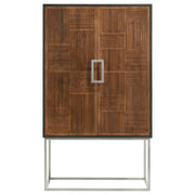 Borman 2-door Home Bar Cabinet Wine Storage Walnut and Black - detail 5