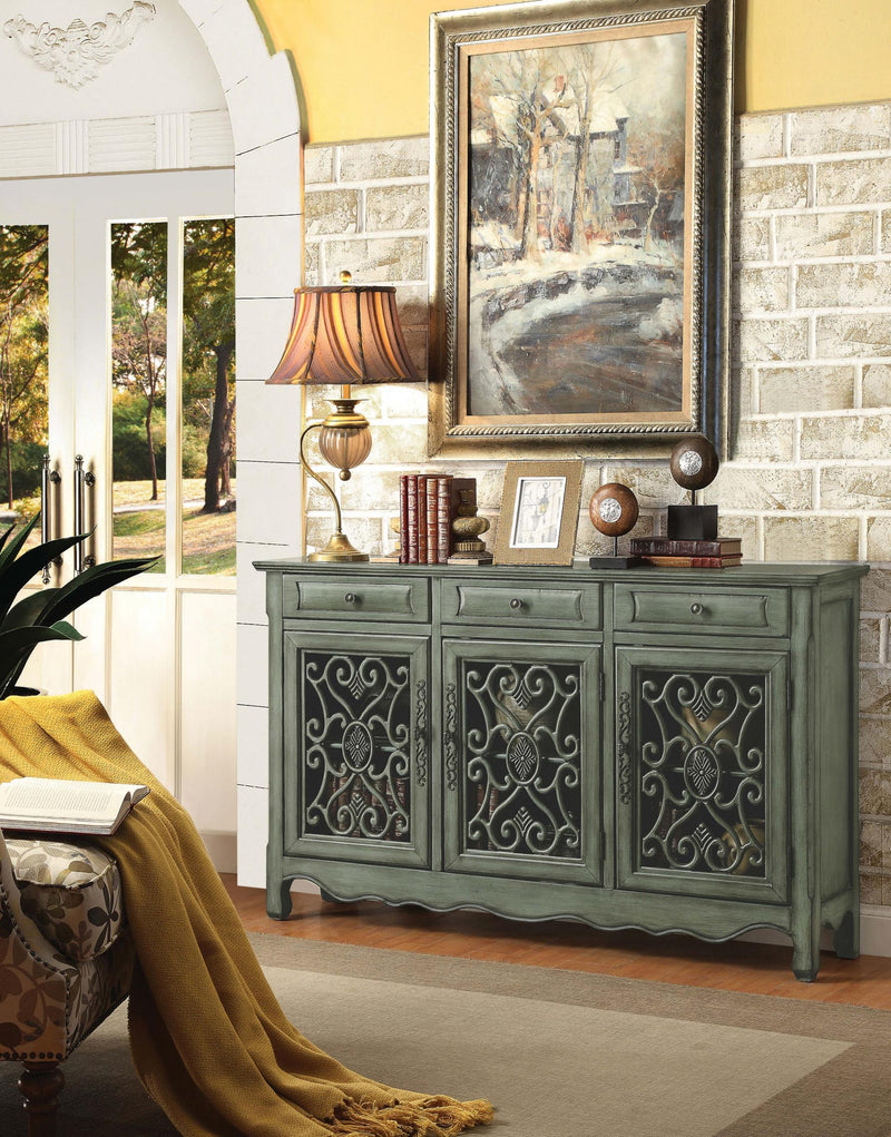 Madeline 3-drawer Scrollwork Accent Cabinet Antique