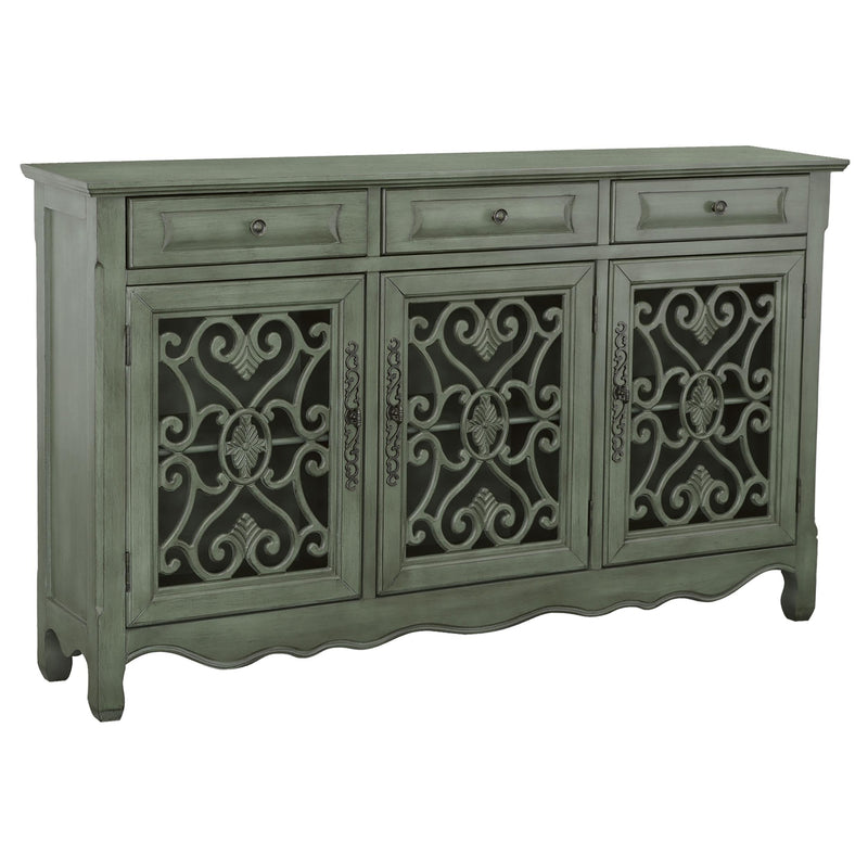 Madeline 3-drawer Scrollwork Accent Cabinet Antique