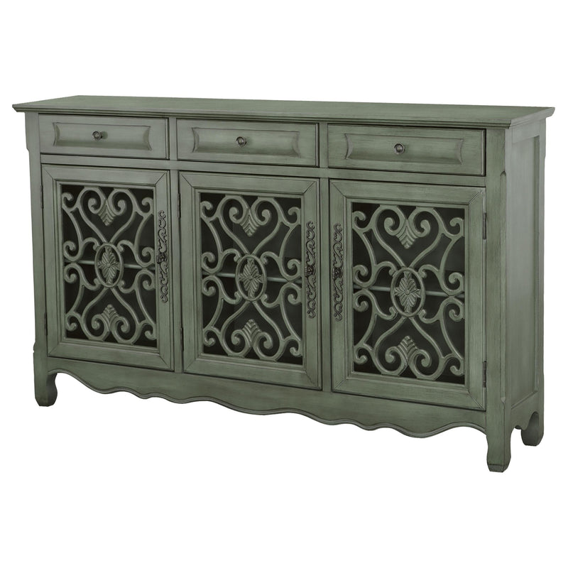 Madeline 3-drawer Scrollwork Accent Cabinet Antique