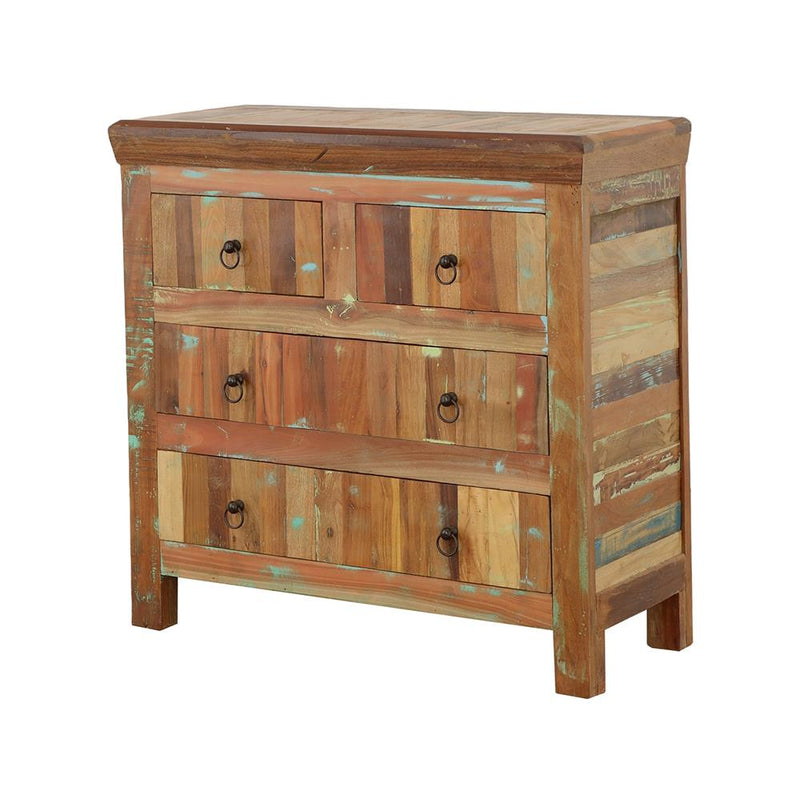 Harper 4-drawer Solid Reclaimed Wood Accent Cabinet