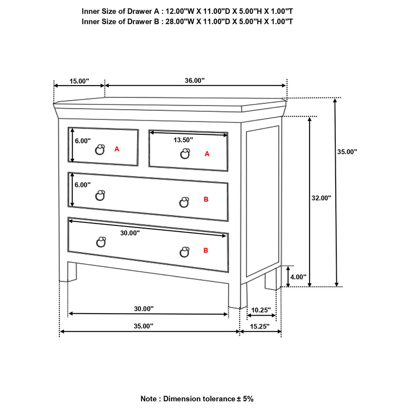 Harper 4-drawer Solid Reclaimed Wood Accent Cabinet