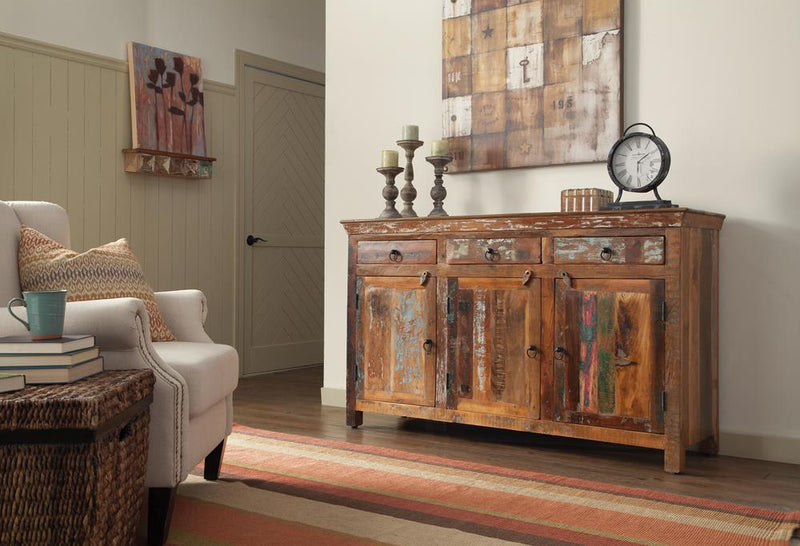 Harper 3-door Solid Reclaimed Wood Accent Cabinet