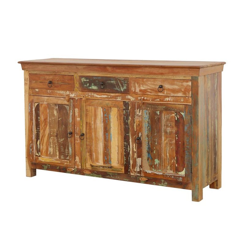 Harper 3-door Solid Reclaimed Wood Accent Cabinet Brown - detail 4