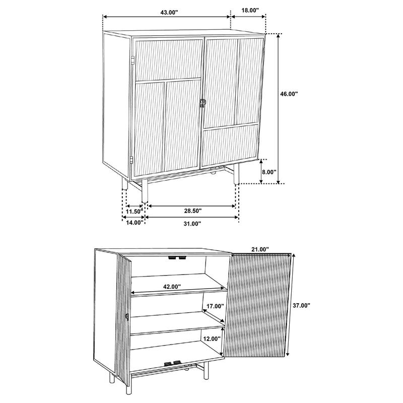 Dalia 2-door Accent Storage Cabinet with Shelving