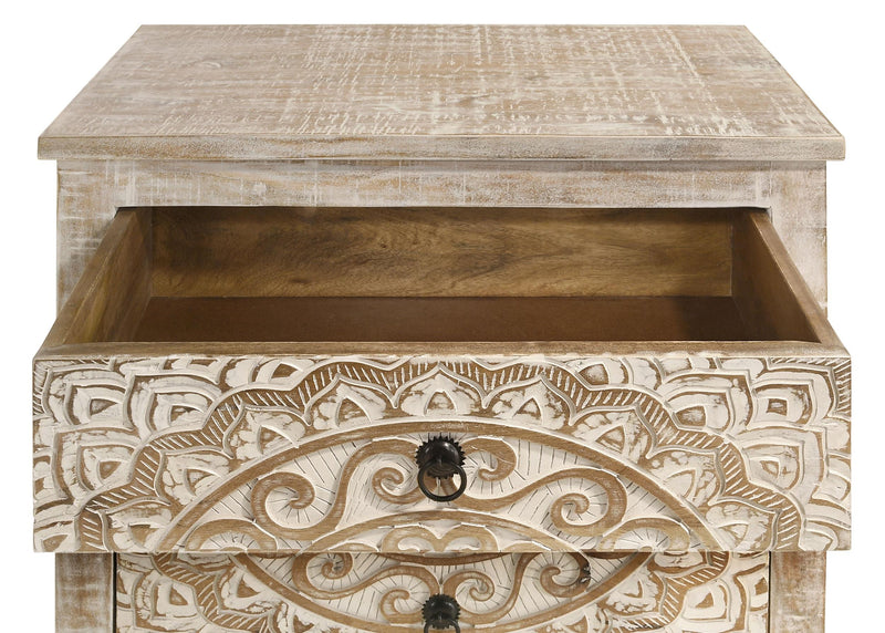 Mariska 3-drawer Wood Mandala Cabinet