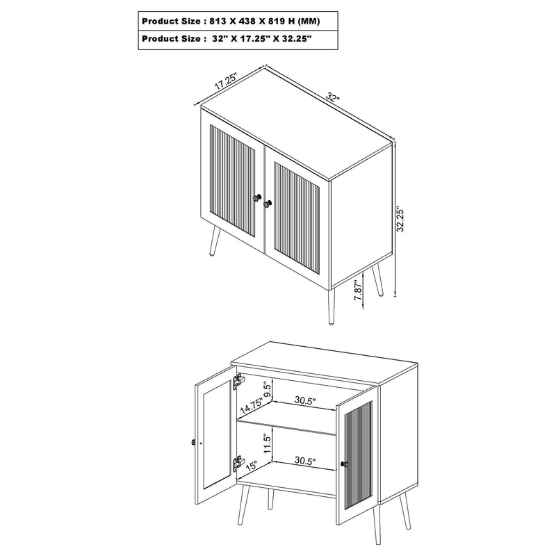 Nieta 2-door Engineered Wood Accent Cabinet