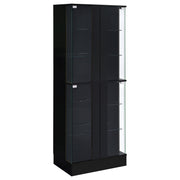 Cabra 4-door LED Curio Display Cabinet Black High Gloss - detail 3