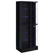 Cabra 4-door LED Curio Display Cabinet Black High Gloss - detail 5