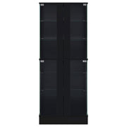 Cabra 4-door LED Curio Display Cabinet Black High Gloss - detail 6