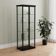 Carrillo LED 4-Shelf Glass Curio Display Cabinet Black - alternate view