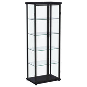 Carrillo LED 4-Shelf Glass Curio Display Cabinet Black - detail 3