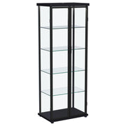 Carrillo LED 4-Shelf Glass Curio Display Cabinet Black - detail 4