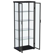 Carrillo LED 4-Shelf Glass Curio Display Cabinet Black - detail 5