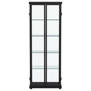 Carrillo LED 4-Shelf Glass Curio Display Cabinet Black - detail 6