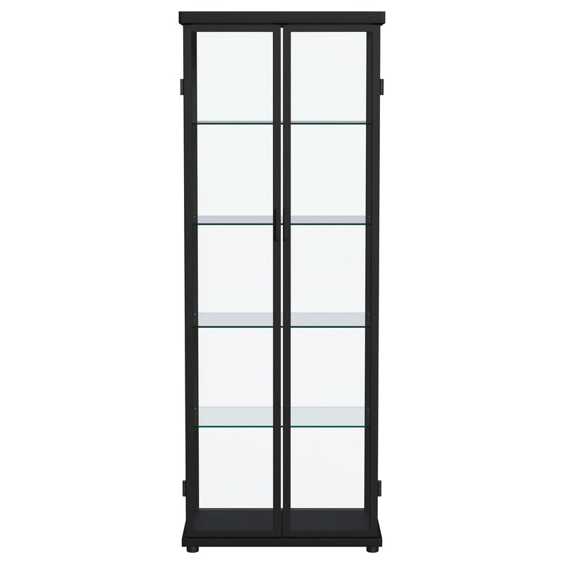 Carrillo LED 4-Shelf Glass Curio Display Cabinet Black - detail 6