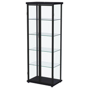 Carrillo LED 4-Shelf Glass Curio Display Cabinet Black - detail 7