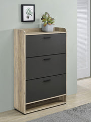Denia 3-tier Engineered Wood Shoe Cabinet Grey_x000D_