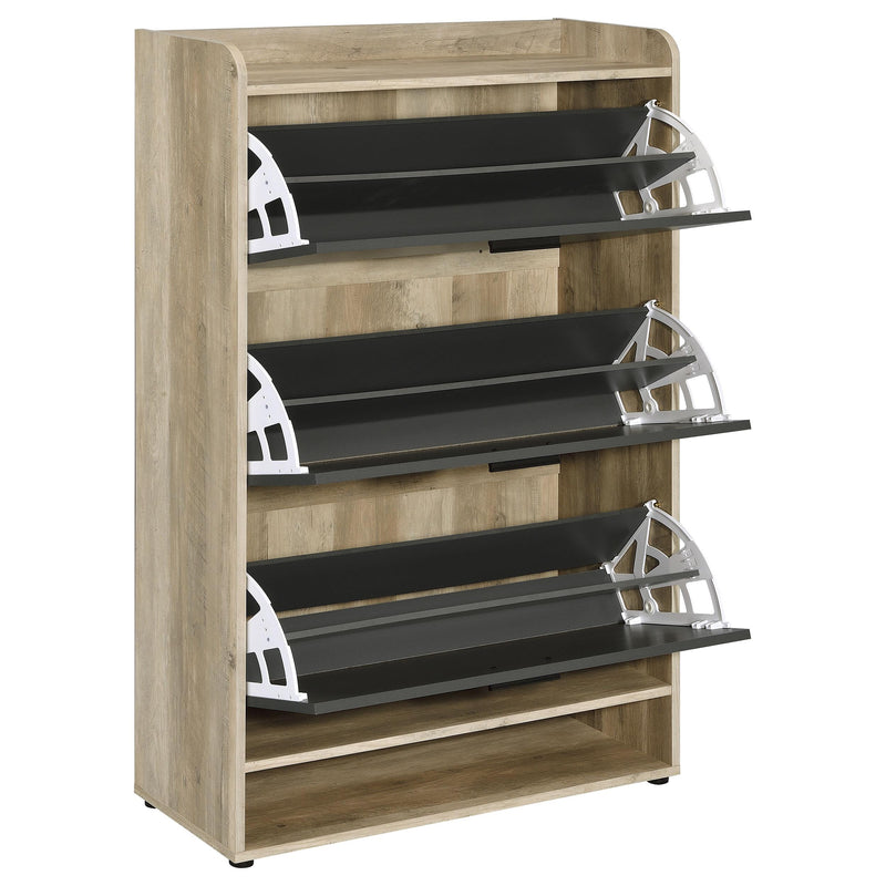 Denia 3-tier Engineered Wood Shoe Cabinet Grey_x000D_ - detail 4