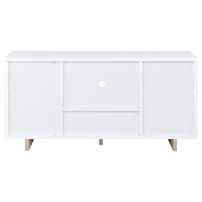 Dalton 2-door Storage Cabinet White and Distressed Pine