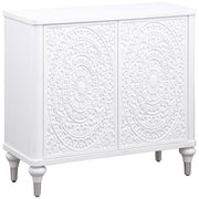Cardella 2-door Mandala Accent Cabinet Distressed White - alternate view
