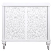 Cardella 2-door Mandala Accent Cabinet Distressed White - detail 3