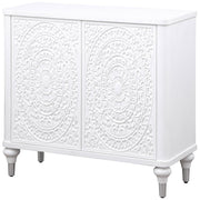 Cardella 2-door Mandala Accent Cabinet Distressed White - detail 5
