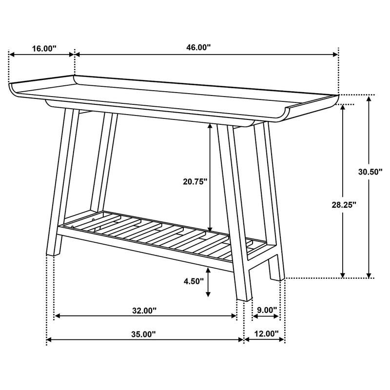 Ornelas 46-inch Console Table with Slatted Shelf