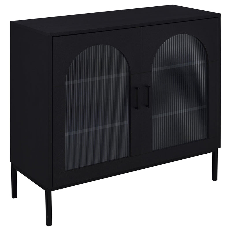 Jess 2-door Arched Fluted Glass Accent Cabinet