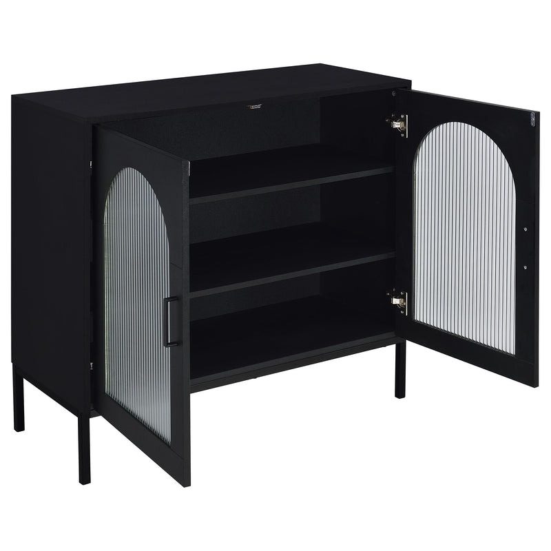 Jess 2-door Arched Fluted Glass Accent Cabinet