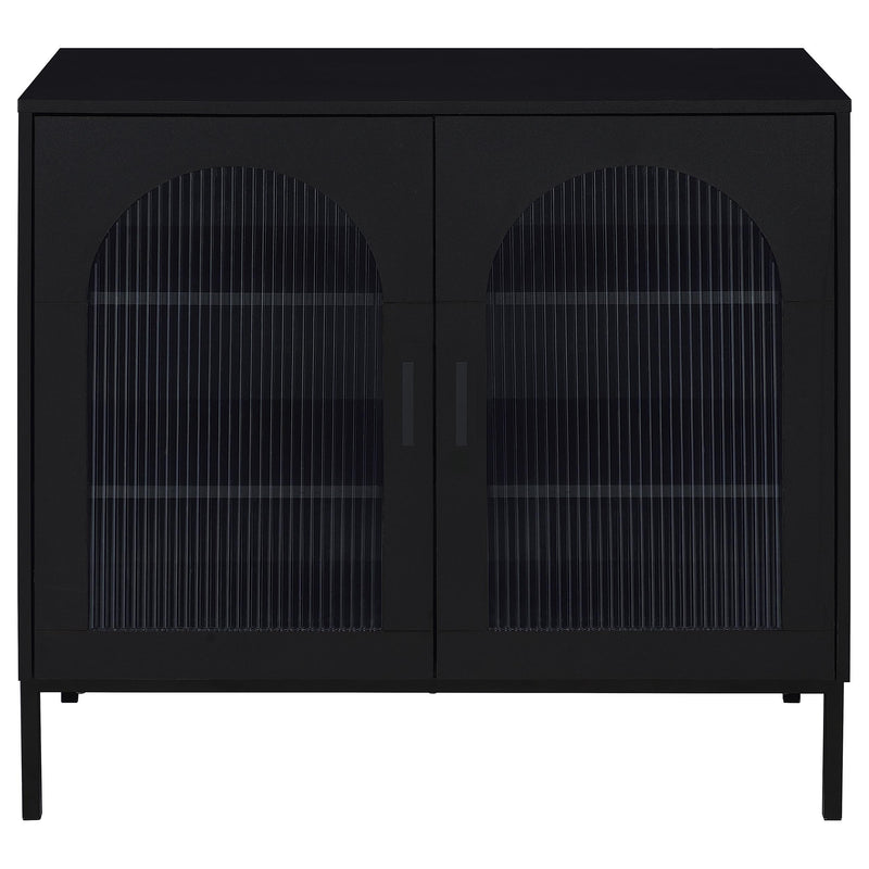 Jess 2-door Arched Fluted Glass Accent Cabinet