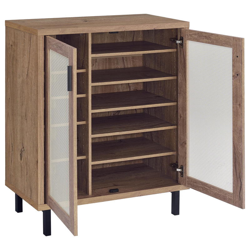 Teller 2-door Shoe Storage Cabinet Natural Oak - detail 3